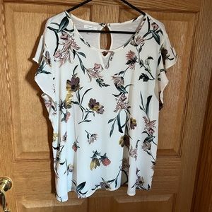 Maurice’s flutter sleeved, keyhole blouse
